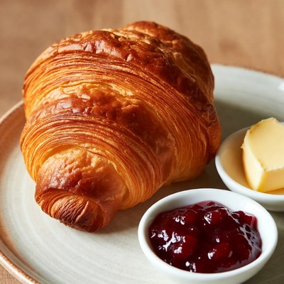 Croissant with Butter and Jam
