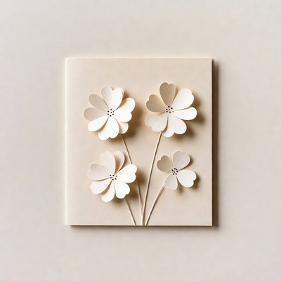 Paper Cutout White Flowers