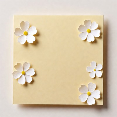 White Daisies on Yellow Paper