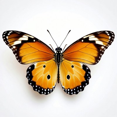 Orange Butterfly with Black Wings