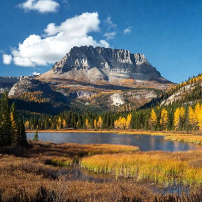 Autumn Mountain Lake Landscape