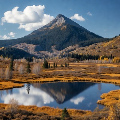 Autumn Mountain Lake Reflection