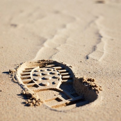 Footprint in sand