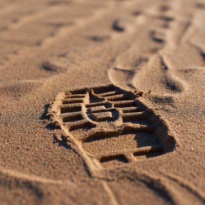 Footprint in sand
