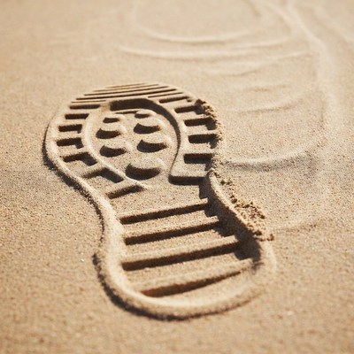 Boot footprint in sand