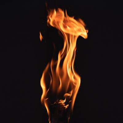 Burning Flames on Black Background