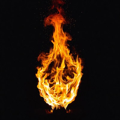 Burning Fire Flame on Black