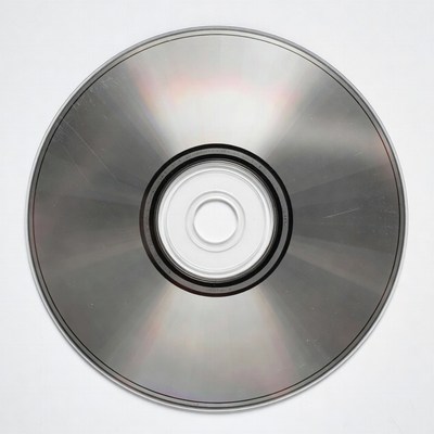 Shiny CD Disc on White Background