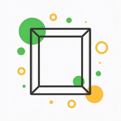 Empty Frame with Green Orange Dots
