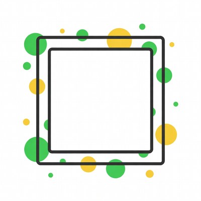 Green and Yellow Dots Frame