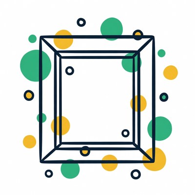 Yellow Green Dots Around Black Frame