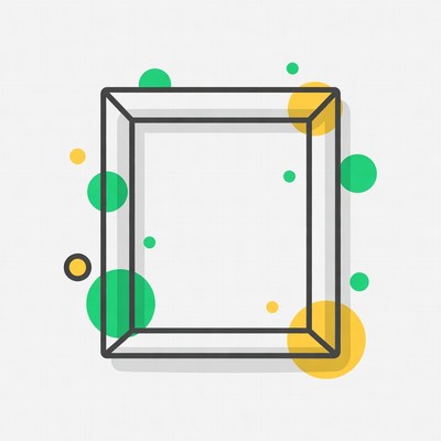 Flat design picture frame with colorful dots