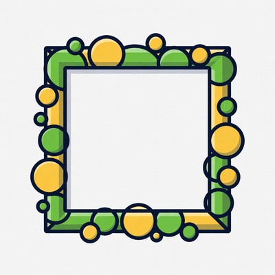 Green and Yellow Bubble Frame