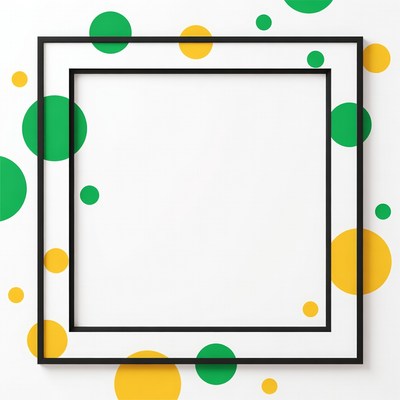 Green Yellow Dots Picture Frame