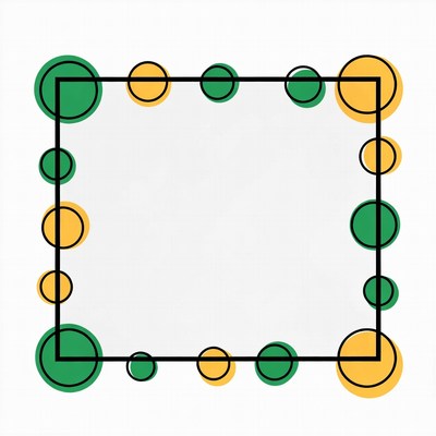 Green and Yellow Circle Border
