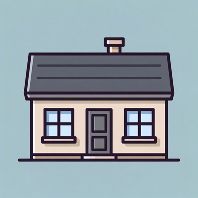 Cartoon House with Chimney