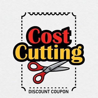 Cost Cutting Discount Coupon Clipart