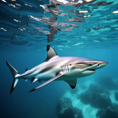Blacktip shark swimming underwater