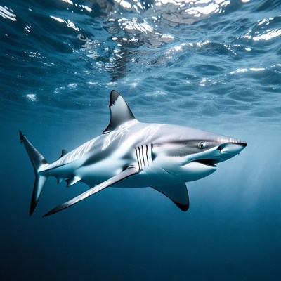 Blacktip shark swimming underwater