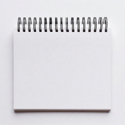 Blank Spiral Notebook Top View