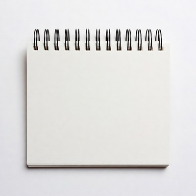 Blank Spiral Notebook on White