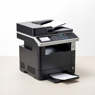 Black Multifunction Printer on Table
