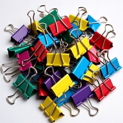 Colorful Binder Clips Pile