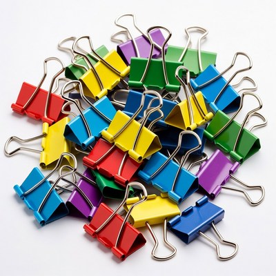 Colorful Binder Clips Pile
