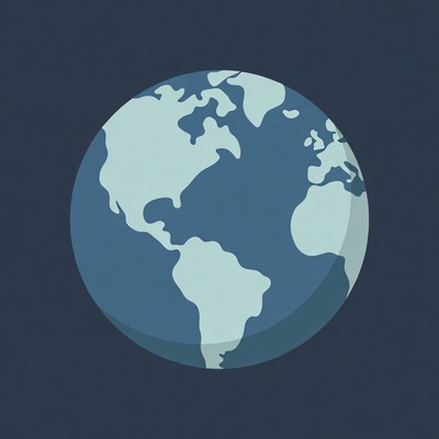 Flat Illustration of Earth Globe