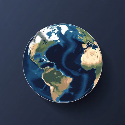 Earth Planet on Dark Background