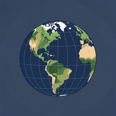 Colorful Earth Globe Illustration