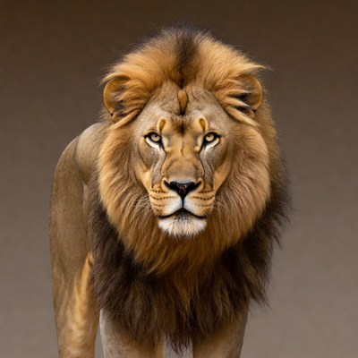 Majestic lion with thick mane