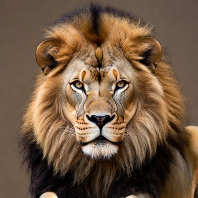 Majestic lion close-up portrait