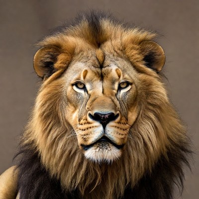 Close-up of majestic lion face