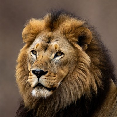 Close-up of majestic lion face