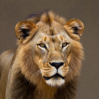 Close-up of majestic lion face