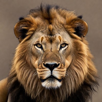 Majestic Lion Close-Up Portrait