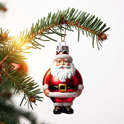 Santa Claus ornament on Christmas tree