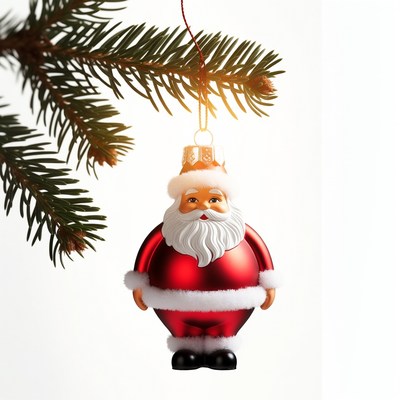 Santa Claus ornament on Christmas tree
