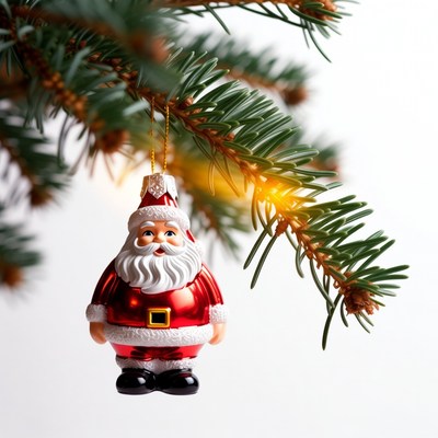 Santa Claus ornament on Christmas tree