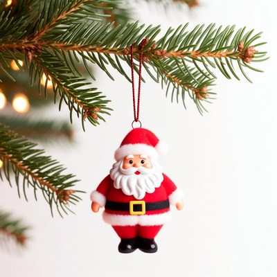 Santa Claus ornament on Christmas tree