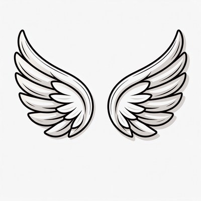 White Angel Wings Illustration