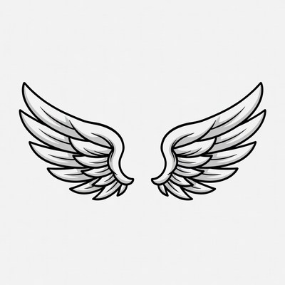 White Angel Wings Illustration