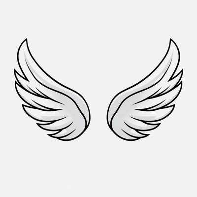 White Angel Wings Illustration