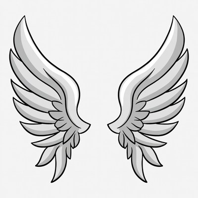 White Angel Wings Illustration
