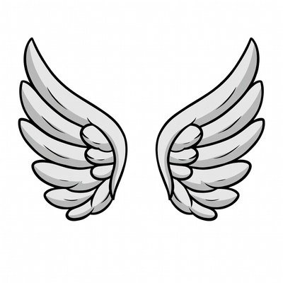 White Angel Wings Illustration