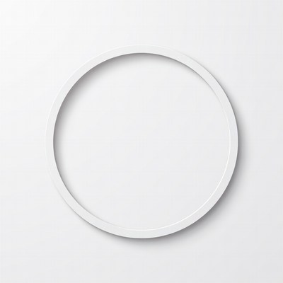 White Circle Frame on White Background