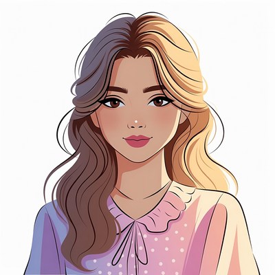 Woman with split brown blonde hair