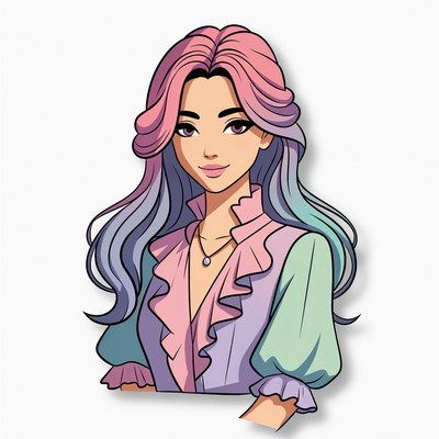 Anime girl with pink hair