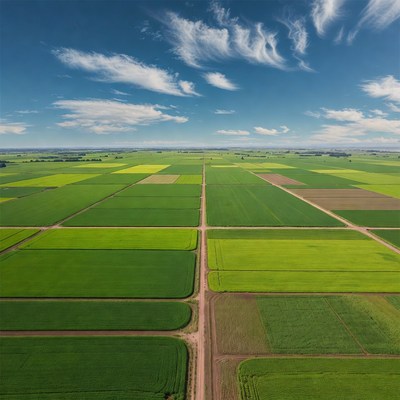 Aerial View of Colorful Farmland Fields